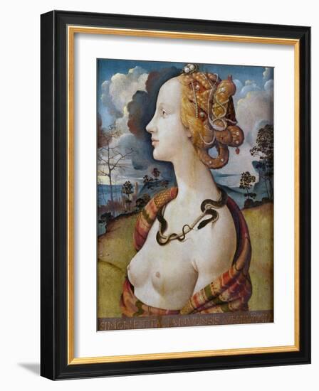 Portrait of Simonetta Vespucci-Piero di Cosimo-Framed Giclee Print