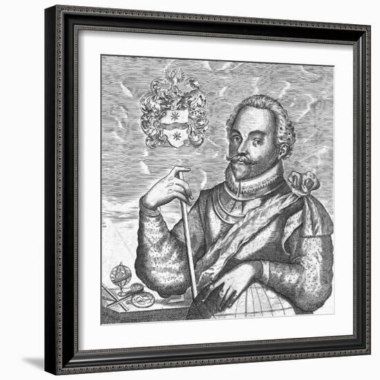 Portrait of Sir Francis Drake. (Frontispiece from the World Encompasse), 1628-null-Framed Giclee Print