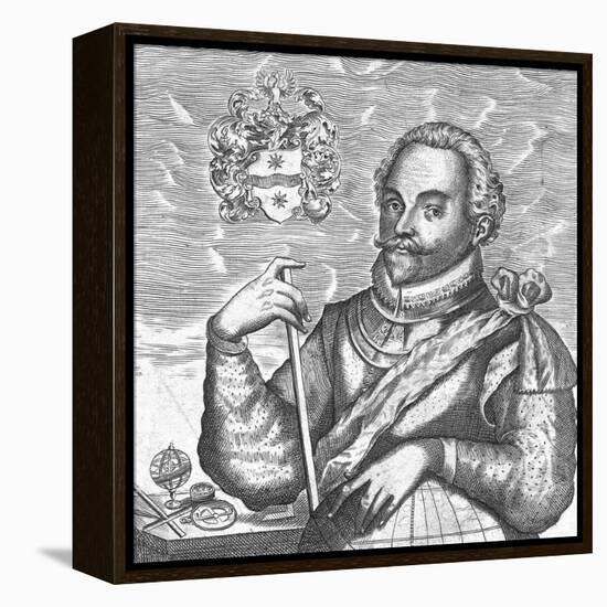 Portrait of Sir Francis Drake. (Frontispiece from the World Encompasse), 1628-null-Framed Premier Image Canvas