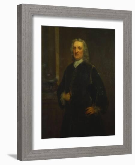 Portrait of Sir Isaac Newton, Aged 80, Three-Quarter Length, in a Grey Coat-Anthony Lee-Framed Giclee Print