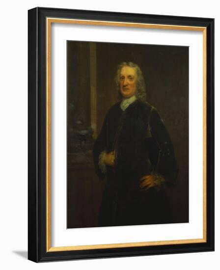 Portrait of Sir Isaac Newton, Aged 80, Three-Quarter Length, in a Grey Coat-Anthony Lee-Framed Giclee Print