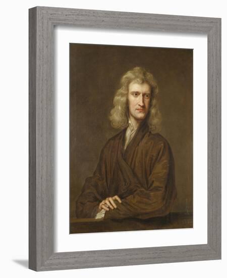 Portrait of Sir Isaac Newton, the Great Philosopher, Mathematician and Astronomer-Godfrey Kneller-Framed Giclee Print