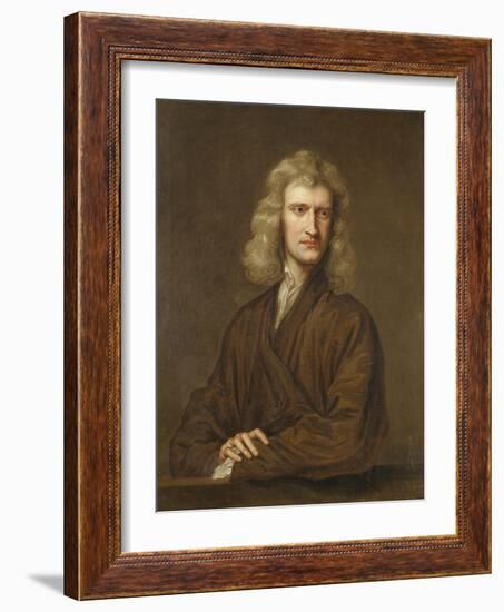 Portrait of Sir Isaac Newton, the Great Philosopher, Mathematician and Astronomer-Godfrey Kneller-Framed Giclee Print