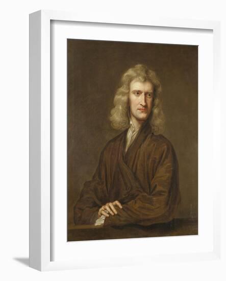 Portrait of Sir Isaac Newton, the Great Philosopher, Mathematician and Astronomer-Godfrey Kneller-Framed Giclee Print