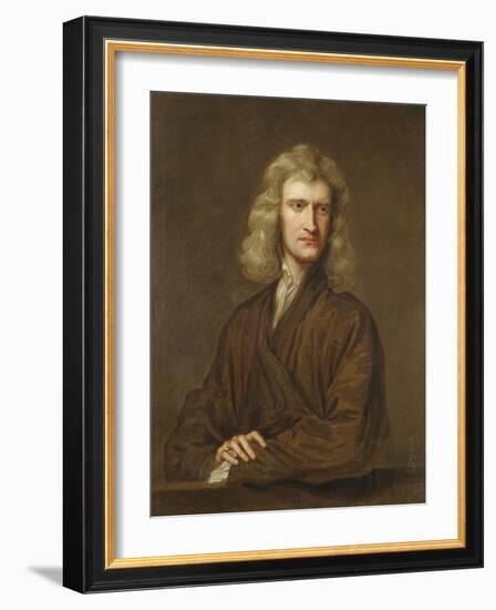 Portrait of Sir Isaac Newton, the Great Philosopher, Mathematician and Astronomer-Godfrey Kneller-Framed Giclee Print