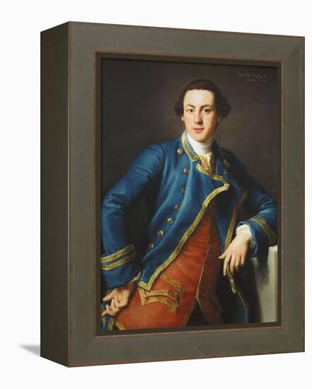 Portrait of Sir John Armytage, 2nd Bt. (1732-1758), in Blue Coat and Crimson Waistcoat-Pompeo Batoni-Framed Premier Image Canvas
