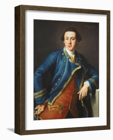 Portrait of Sir John Armytage, 2nd Bt. (1732-1758), in Blue Coat and Crimson Waistcoat-Pompeo Batoni-Framed Giclee Print