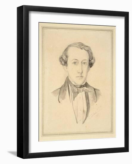 Portrait of Sir John Everett Millais, 1850 (Graphite with Watercolour on Discoloured Cream Paper)-Charles Alston Collins-Framed Giclee Print