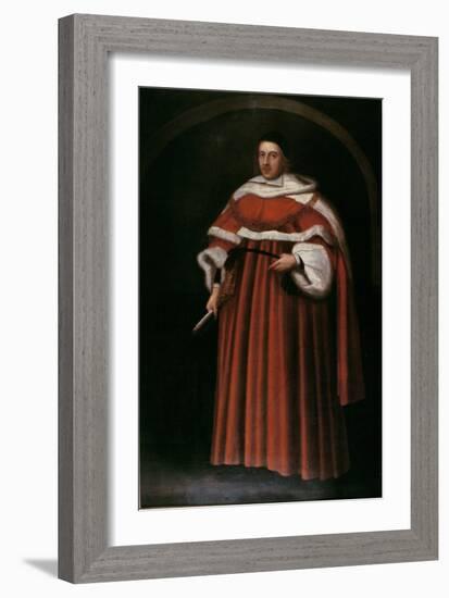 Portrait of Sir Matthew Hale Kt (1609-76) Chief Justice of the King's Bench, 1670-John Michael Wright-Framed Giclee Print