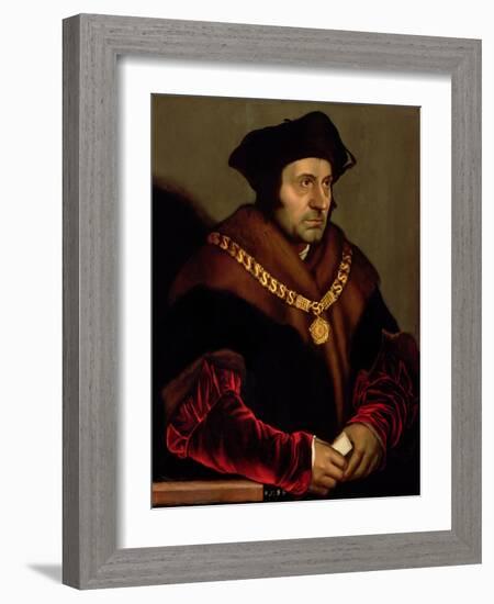 Portrait of Sir Thomas More (1478-1535)-Hans Holbein the Younger-Framed Giclee Print