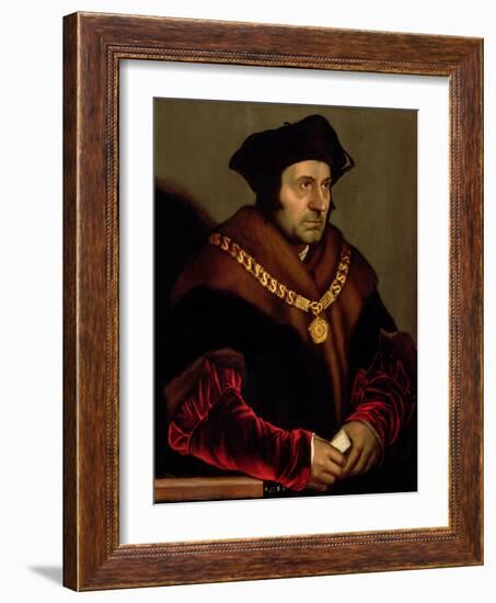 Portrait of Sir Thomas More (1478-1535)-Hans Holbein the Younger-Framed Giclee Print