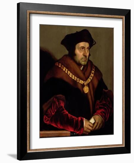 Portrait of Sir Thomas More (1478-1535)-Hans Holbein the Younger-Framed Giclee Print