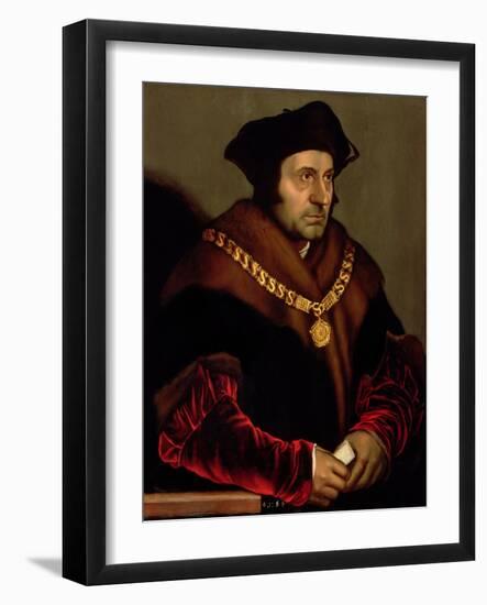 Portrait of Sir Thomas More (1478-1535)-Hans Holbein the Younger-Framed Giclee Print