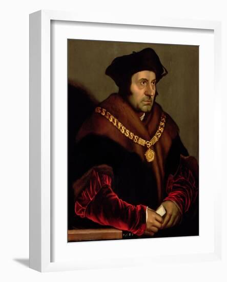 Portrait of Sir Thomas More (1478-1535)-Hans Holbein the Younger-Framed Giclee Print