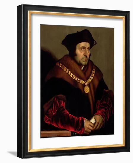 Portrait of Sir Thomas More (1478-1535)-Hans Holbein the Younger-Framed Giclee Print