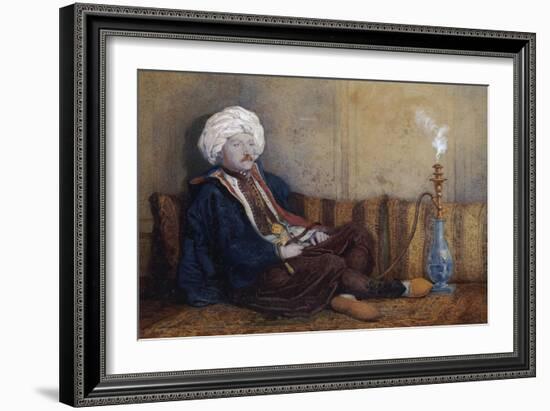 Portrait of Sir Thomas Phillips in Eastern Costume, Reclining with a Hookah-Richard Dadd-Framed Giclee Print