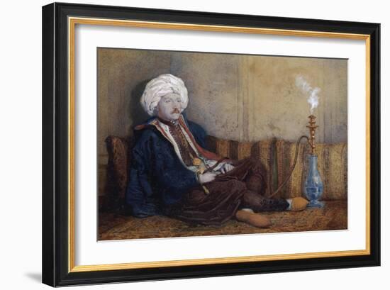 Portrait of Sir Thomas Phillips in Eastern Costume, Reclining with a Hookah-Richard Dadd-Framed Giclee Print