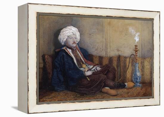 Portrait of Sir Thomas Phillips in Eastern Costume, Reclining with a Hookah-Richard Dadd-Framed Premier Image Canvas