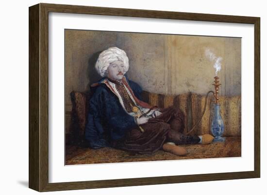 Portrait of Sir Thomas Phillips in Eastern Costume, Reclining with a Hookah-Richard Dadd-Framed Premium Giclee Print