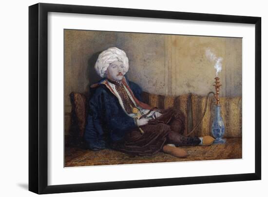 Portrait of Sir Thomas Phillips in Eastern Costume, Reclining with a Hookah-Richard Dadd-Framed Premium Giclee Print