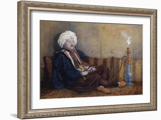 Portrait of Sir Thomas Phillips in Eastern Costume, Reclining with a Hookah-Richard Dadd-Framed Giclee Print