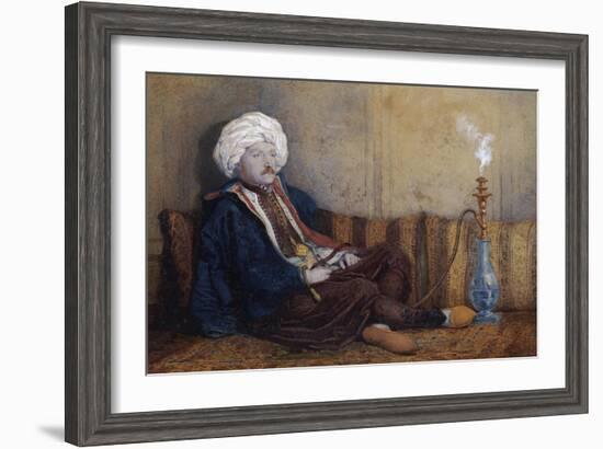 Portrait of Sir Thomas Phillips in Eastern Costume, Reclining with a Hookah-Richard Dadd-Framed Giclee Print