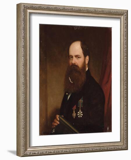 Portrait of Sir Walter Lawry Buller, N.Z.C., K.C.M.G., F.R.S. (Oil on Canvas)-English School-Framed Giclee Print