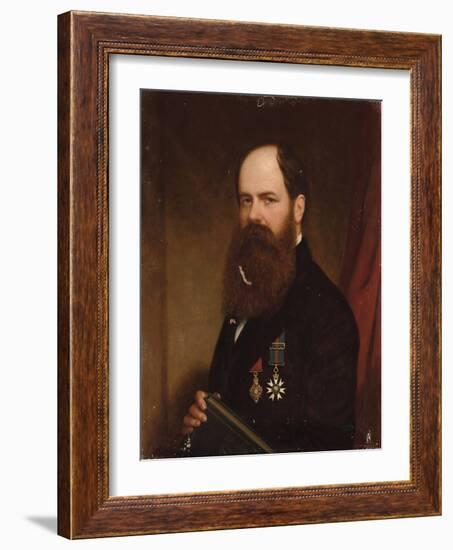 Portrait of Sir Walter Lawry Buller, N.Z.C., K.C.M.G., F.R.S. (Oil on Canvas)-English School-Framed Giclee Print