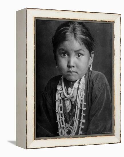 Portrait of Small Girl in Costume, Who is Native American Navajo Princess-Emil Otto Hoppé-Framed Premier Image Canvas