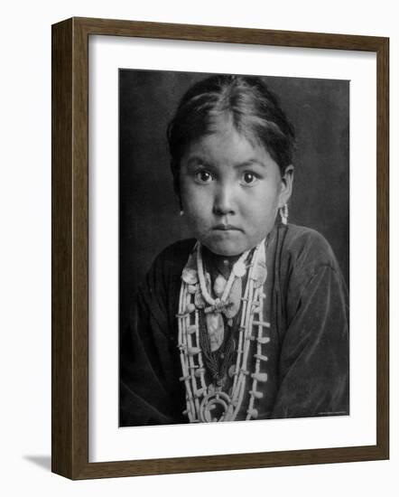 Portrait of Small Girl in Costume, Who is Native American Navajo Princess-Emil Otto Hoppé-Framed Photographic Print