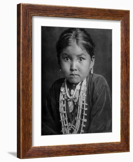 Portrait of Small Girl in Costume, Who is Native American Navajo Princess-Emil Otto Hoppé-Framed Photographic Print