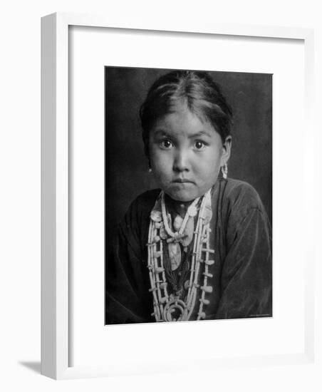 Portrait of Small Girl in Costume, Who is Native American Navajo Princess-Emil Otto Hoppé-Framed Photographic Print