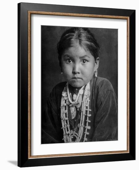 Portrait of Small Girl in Costume, Who is Native American Navajo Princess-Emil Otto Hoppé-Framed Photographic Print