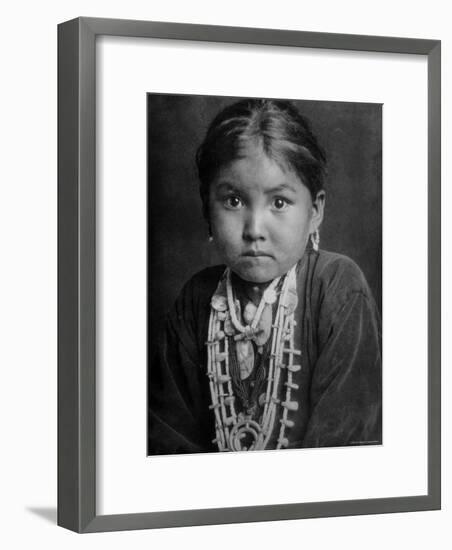 Portrait of Small Girl in Costume, Who is Native American Navajo Princess-Emil Otto Hoppé-Framed Photographic Print