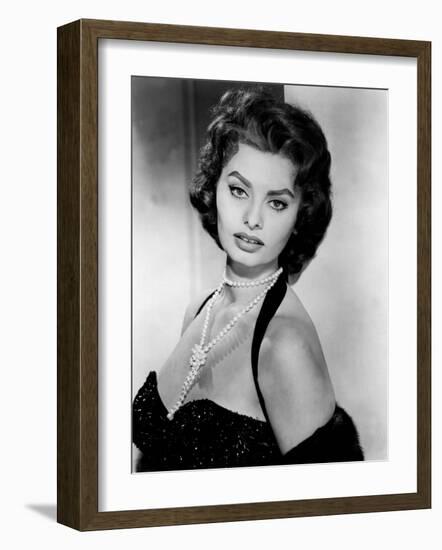 Portrait of Sophia Loren, c.1957-null-Framed Photo