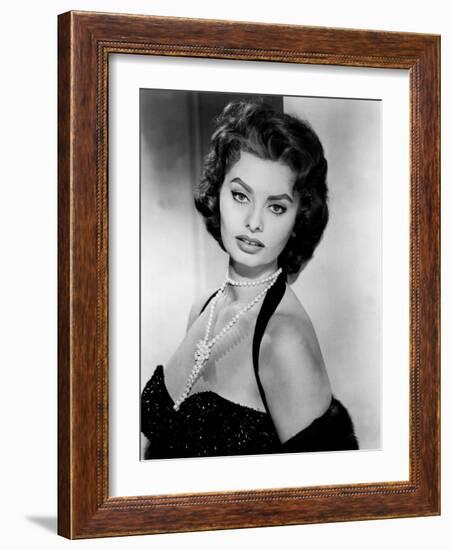 Portrait of Sophia Loren, c.1957-null-Framed Photo