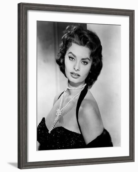 Portrait of Sophia Loren, c.1957-null-Framed Photo