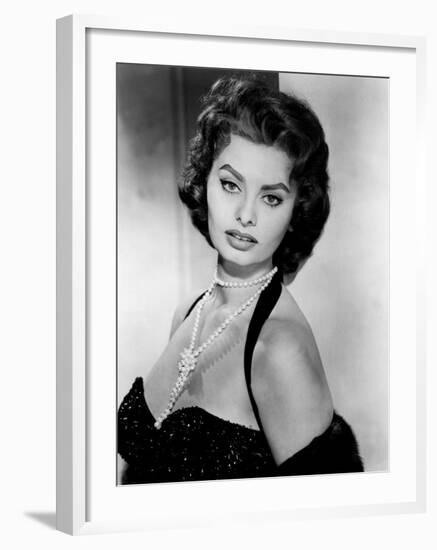 Portrait of Sophia Loren, c.1957-null-Framed Photo