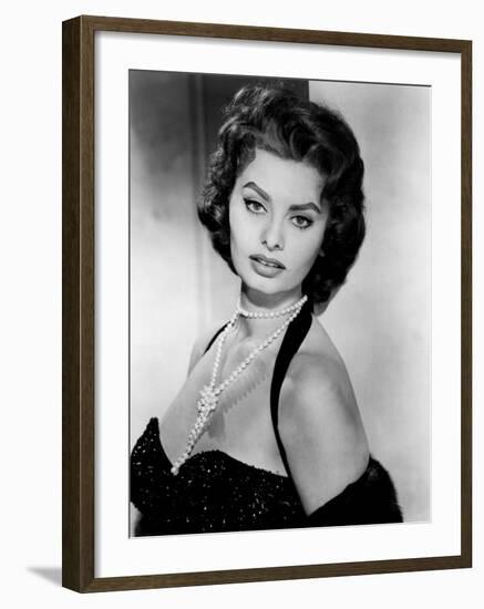 Portrait of Sophia Loren, c.1957-null-Framed Photo