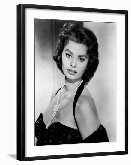 Portrait of Sophia Loren, c.1957-null-Framed Photo