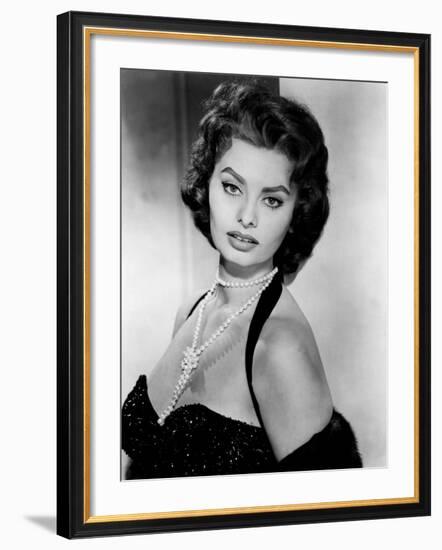 Portrait of Sophia Loren, c.1957-null-Framed Photo