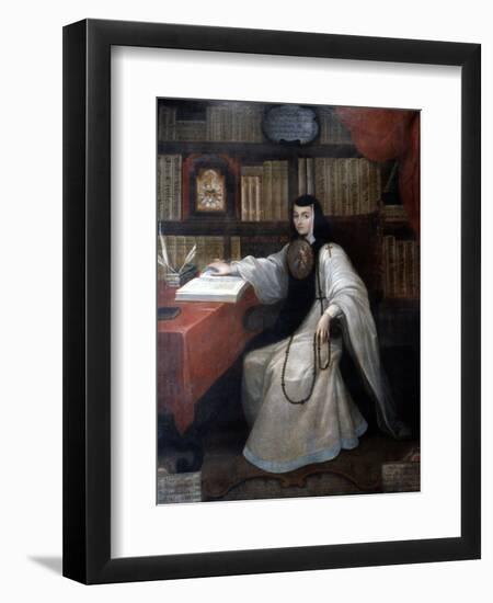 Portrait of Sor Juana Ines De La Cruz, 1750-Miguel Cabrera-Framed Giclee Print