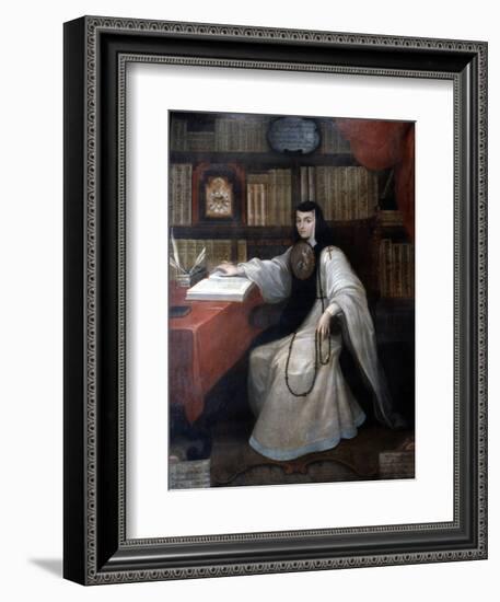 Portrait of Sor Juana Ines De La Cruz, 1750-Miguel Cabrera-Framed Giclee Print
