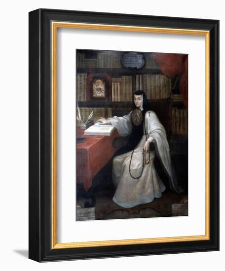 Portrait of Sor Juana Ines De La Cruz, 1750-Miguel Cabrera-Framed Giclee Print