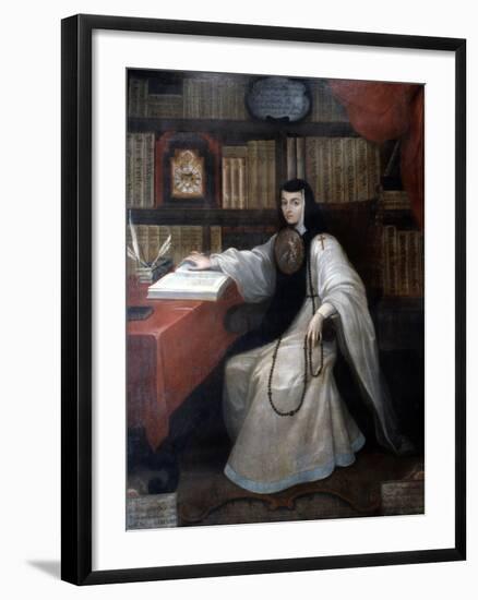 Portrait of Sor Juana Ines De La Cruz, 1750-Miguel Cabrera-Framed Giclee Print