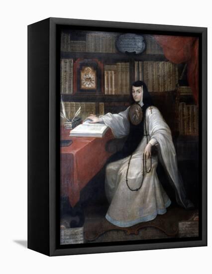 Portrait of Sor Juana Ines De La Cruz, 1750-Miguel Cabrera-Framed Premier Image Canvas