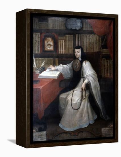 Portrait of Sor Juana Ines De La Cruz, 1750-Miguel Cabrera-Framed Premier Image Canvas