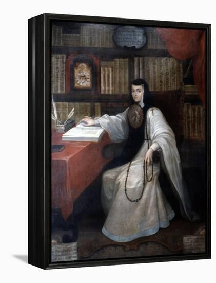Portrait of Sor Juana Ines De La Cruz, 1750-Miguel Cabrera-Framed Premier Image Canvas