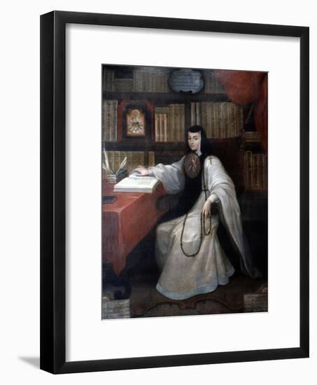 Portrait of Sor Juana Ines De La Cruz, 1750-Miguel Cabrera-Framed Giclee Print