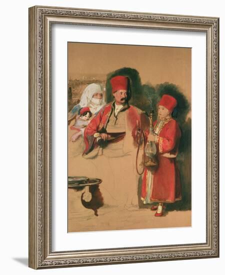 Portrait of Sotiri, 19Th Century (W/C on Paper)-David Wilkie-Framed Giclee Print